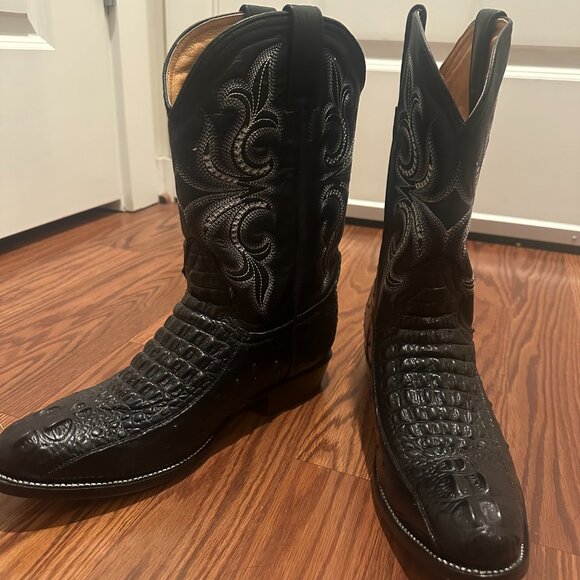 El Patron Men Alligator Leather CowBoy Boots - Picture 9 of 12